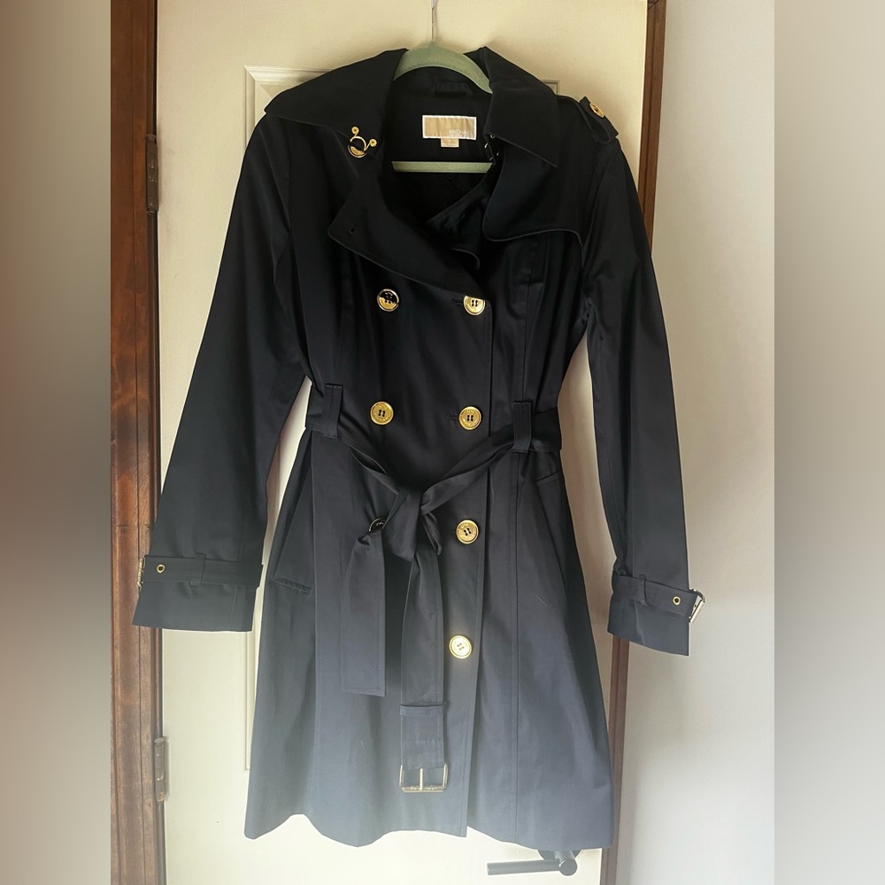 Michael Kors Trench Coat - Navy - Size M